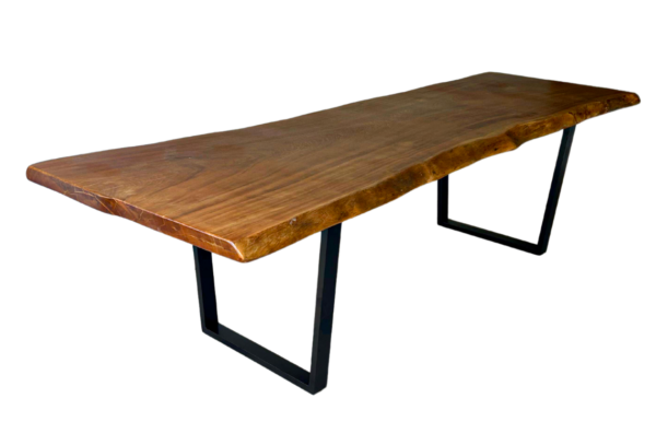 Mesa Tampo Único Madeira Maciça Industrial Borda Orgânica 230x90