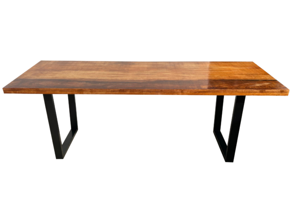 Mesa De Jantar Industrial Tampo Madeira Maciça 210x90 Resinada - Image 5
