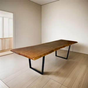 Mesa Tampo Único Madeira Maciça Industrial Borda Orgânica 190x90
