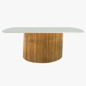 Mesa de Jantar Living Off White/ Madeira Maciça 1.20m